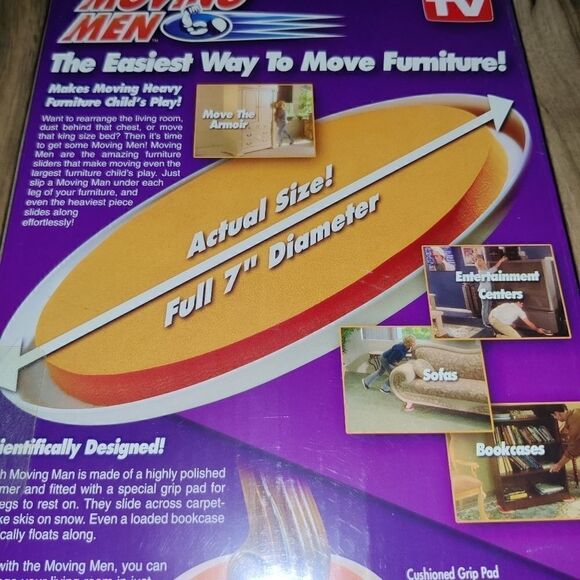 Moving Men Set of 8 Furniture Sliders 4 Giant & 4 - Picture 5 of 8